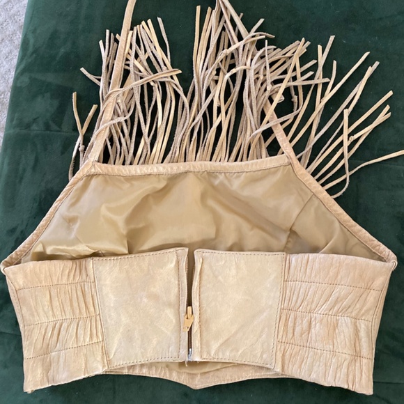 Leather Crop Top Genuine Leather - Picture 3 of 16